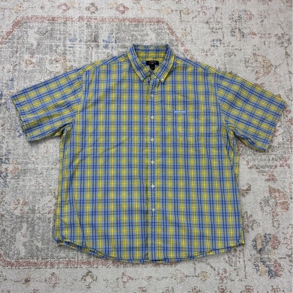US Polo Assn. Other - US Polo Plaid Preppy Mens XXL Short Sleeve Blue Yellow Casual Dadcore Gorpcore